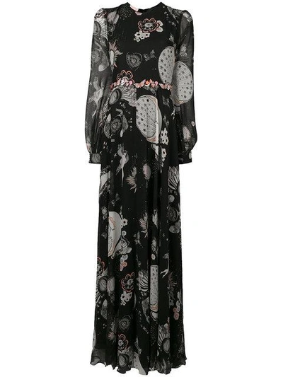 Shop Giamba Printed Flared Dress