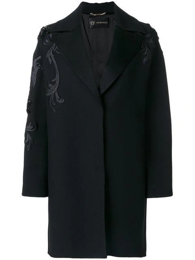 Shop Versace Embroidered Coat