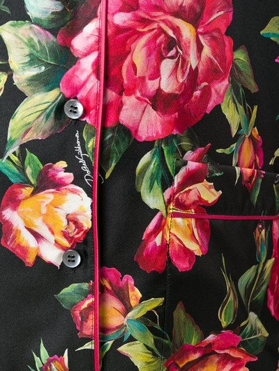 Shop Dolce & Gabbana Rose Print Pyjama Shirt - Multicolour
