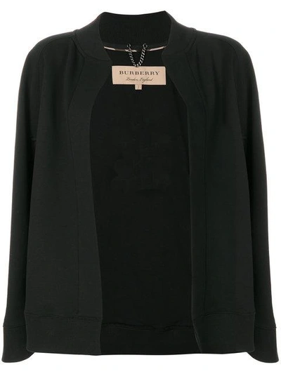 Shop Burberry Embroidered Logo Cape In Black