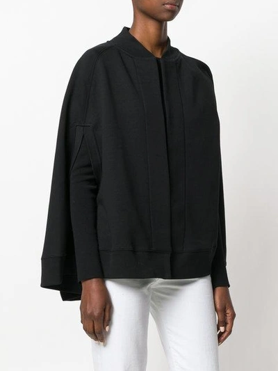 Shop Burberry Embroidered Logo Cape In Black