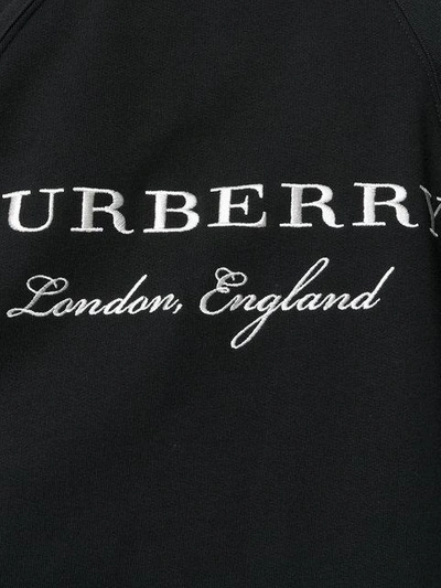 Shop Burberry Embroidered Logo Cape In Black