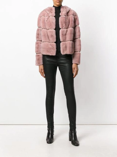 Shop Valentino Rockstud Jacket In Pink