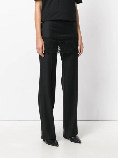 Shop Givenchy Lace Overlay Tailored Trousers In Black