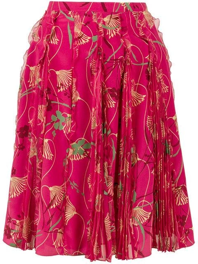 Shop Valentino Lotus Print Skirt