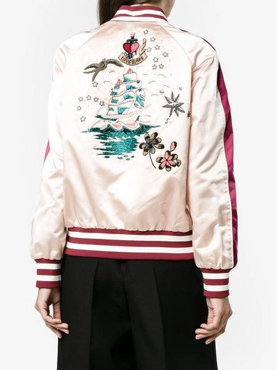 tattoo embroidered bomber jacket
