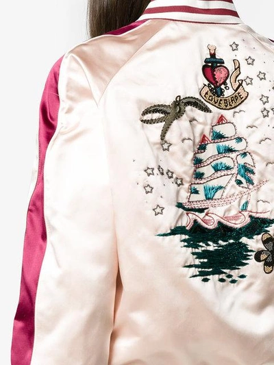 tattoo embroidered bomber jacket