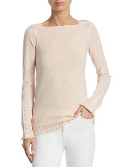 Shop 3.1 Phillip Lim / フィリップ リム Wool Pullover With Pearl Detail Cuff In Blush