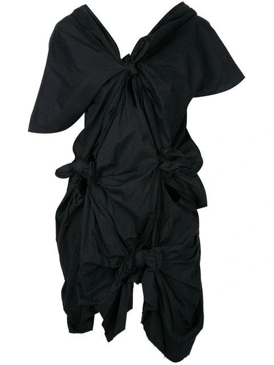 Shop Comme Des Garçons Knot Shift Dress - Black