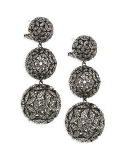 Shop Adriana Orsini Anise Crystal Ball Drop Earrings In Silver
