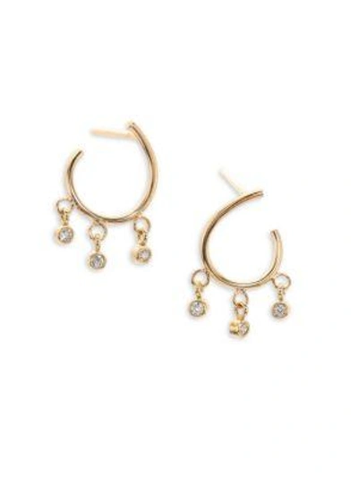 Shop Zoë Chicco Diamond & 14k Yellow Gold Front-to-back Hoop Earrings