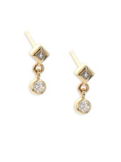 Shop Zoë Chicco Diamond & 14k Yellow Gold Stud Earrings