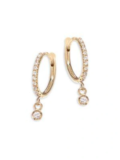 Shop Zoë Chicco Diamond & 14k Yellow Gold Huggie Hoop Earrings