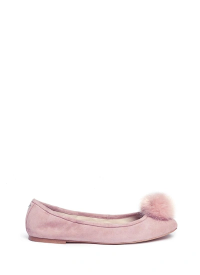 Shop Sam Edelman 'farina' Pompom Suede Ballerina Flats