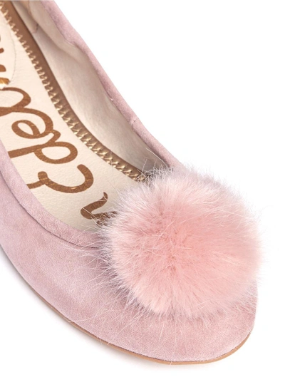 Shop Sam Edelman 'farina' Pompom Suede Ballerina Flats