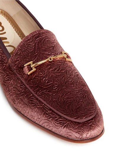 Shop Sam Edelman 'loraine' Horsebit Floral Jacquard Velvet Step-in Loafers