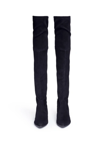 Shop Stuart Weitzman 'thigh Land' Stretch Suede Thigh High Boots