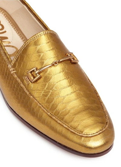 Shop Sam Edelman 'loraine' Metallic Snake Embossed Leather Step-in Loafers
