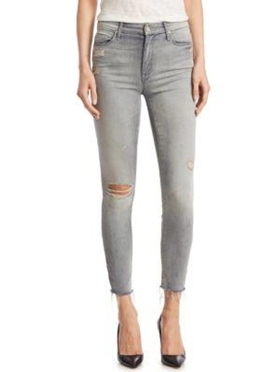 Shop Mother Looker High-waist Distressed Skinny Jeans In Best Left In The Shadows