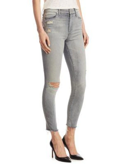 Shop Mother Looker High-waist Distressed Skinny Jeans In Best Left In The Shadows
