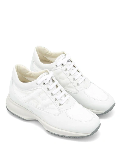 Shop Hogan Interactive Fabric H Sneakers In White