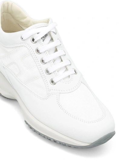 Shop Hogan Interactive Fabric H Sneakers In White