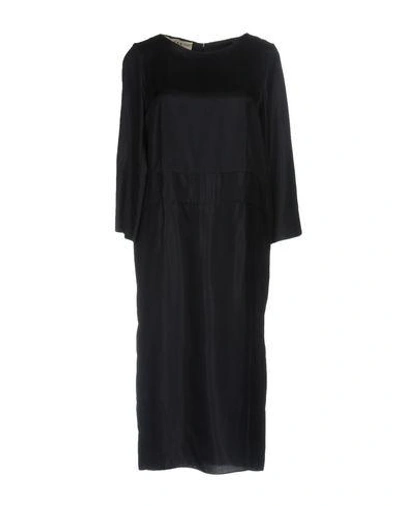 Shop Marni Knee-length Dress In Dark Blue