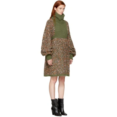 Shop Chloé Chloe Multicolor Chunky Turtleneck Dress In Nr2za Multi Brown