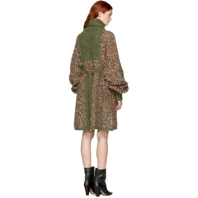 Shop Chloé Chloe Multicolor Chunky Turtleneck Dress In Nr2za Multi Brown