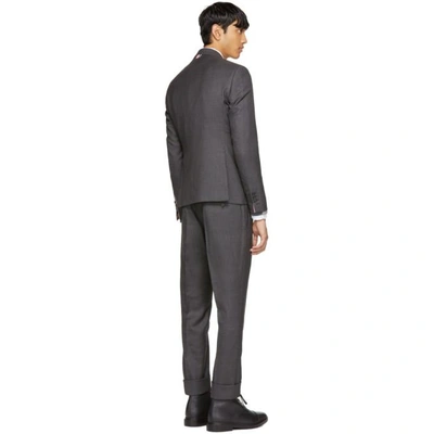 Shop Thom Browne Grey Wool High Armhole Suit In Dark Grey 025