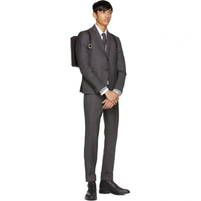 Shop Thom Browne Grey Wool High Armhole Suit In Dark Grey 025
