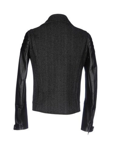 Shop Valentino Biker Jacket In Steel Grey