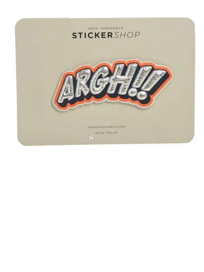 Shop Anya Hindmarch Argh! Sticker In Silver