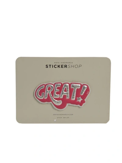 Shop Anya Hindmarch Great Sticker In Silver