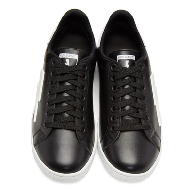 Shop Neil Barrett Black Thunderbolt Tennis Trainers