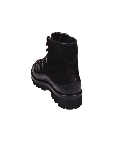 Shop Valentino Hardwork Leather Hiking Boots In Black