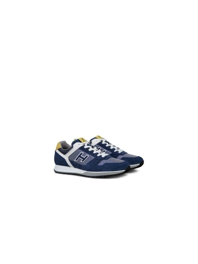 Shop Hogan H321 Suede Sneakers In Blue