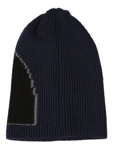 Shop Valentino Beanie Hat In Navy