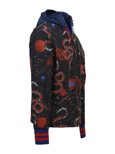 Shop Gucci Space + Snake Windbreaker In Black