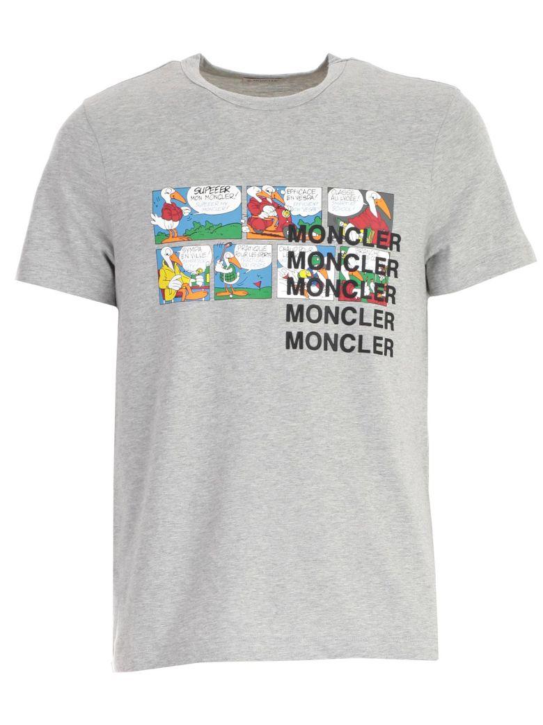 Moncler Cartoon Printed T-shirt In Grey | ModeSens