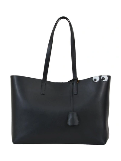 Shop Anya Hindmarch Eyes Shopper Bag In Black