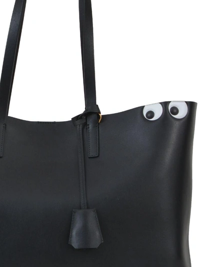 Shop Anya Hindmarch Eyes Shopper Bag In Black