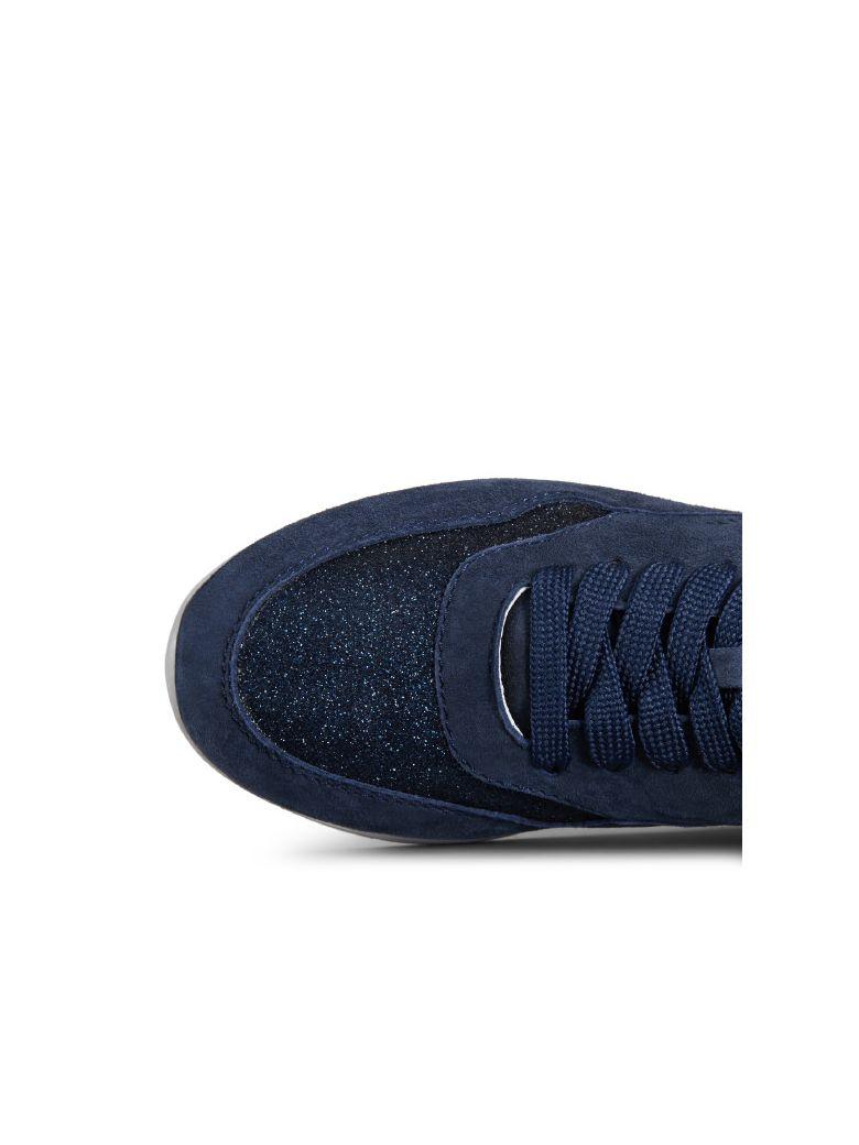 Hogan H222 Suede And Glitter Sneakers In Blu ModeSens