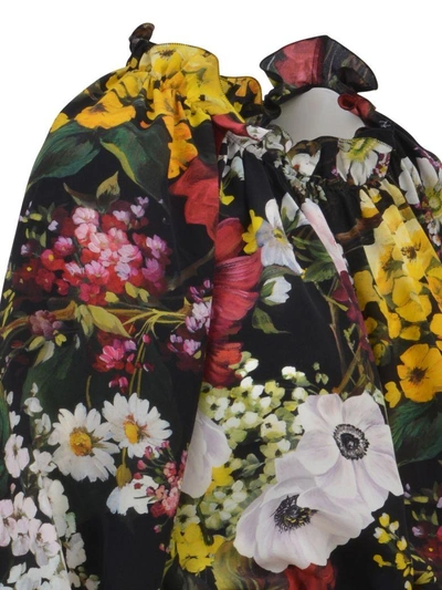 Shop Dolce & Gabbana Floral Silk Shirt In Nero-multicolor