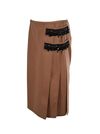 Shop N°21 N&deg;21 Embroidered Skirt In Brown