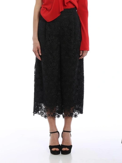 Shop Diane Von Furstenberg Holly Lace Culottes In Black
