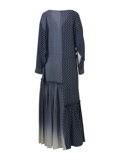 Shop Stella Mccartney Long Silk Dress In Blue