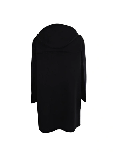 Shop Fendi Hooded Coat In Black