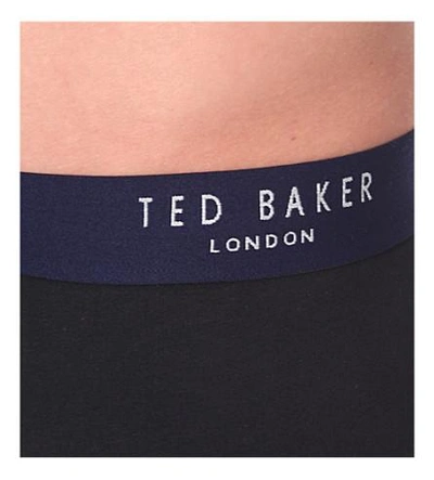 Shop Ted Baker Button-front Regular-fit Stretch-cotton Boxers In Black