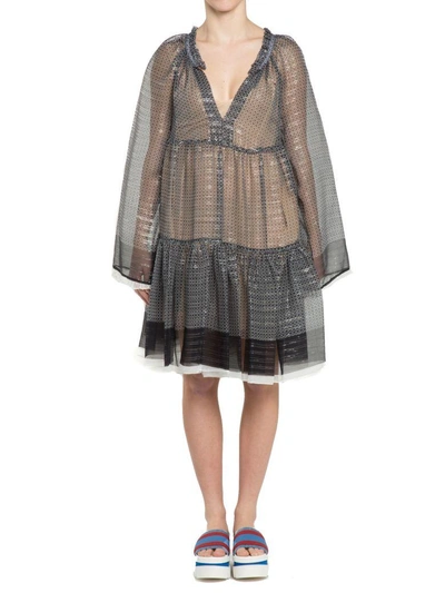 Shop Stella Mccartney Silk Dress In Grey